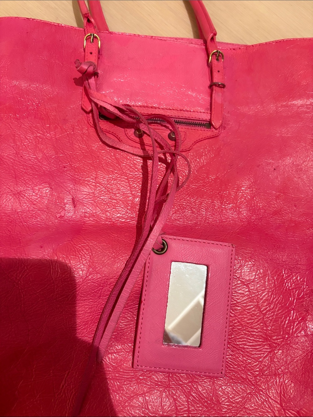 Balenciaga project Pink Leather Tote Bag 14x14"x5" - Picture 4 of 17